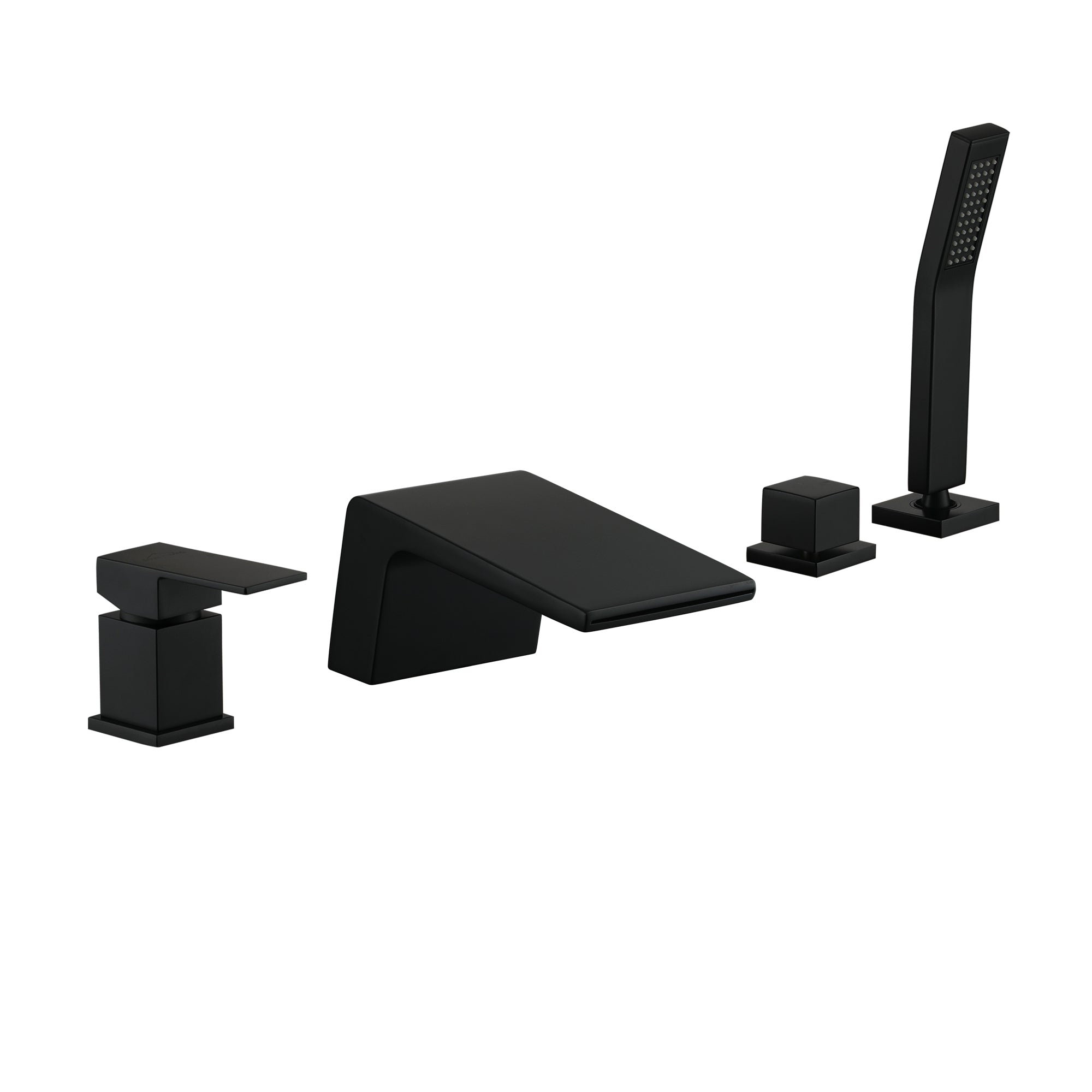Deck-Mounted Single-Handle Roman Tub Faucet with Hand Shower