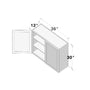 Dove Grey RTA 36"W x 12"D x 30"H Standard Wall Cabinet with 2 Doors and 2 Shelves