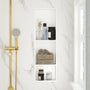 12.2" x 28.7"/39.3" Glossy White SMC Shower Niche with 1 or 2 Shelves