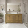 42"/55"/60"/72"/84" Warm Oak Freestanding Bathroom Vanity with Solid Wood Construction