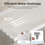 48"/60"x30"-36" White SMC Shower Base with Flamed Rock Slip-Resistant Surface, Left/Right Drain