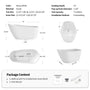 55"/59"/63" Glossy White Acrylic Freestanding Soaking Bathtub with Slipper design