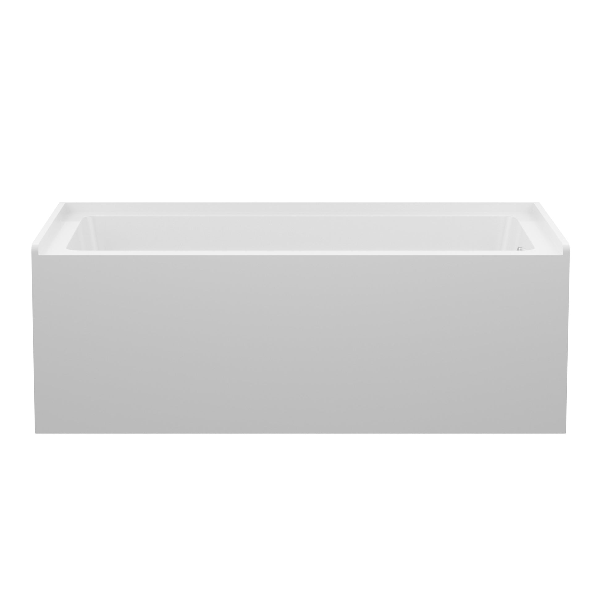 60 in. Glossy White Acrylic Alcove Soaking Bathtub with Integrated Skirt, Chrome Twist Drain and Overflow