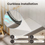 60"x32"/36" Curbless SMC Shower Base with Flamed Rock Slip-Resistant Surface, Reversible Drain