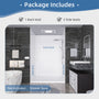 60"x32"x96" SMC Shower Wall Panel Kit with Small Subway Tile Pattern with Matte White / Glossy White Finish