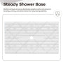 60"x36" White/Calacatta Curbless SMC Shower Base with Flamed Rock Slip-Resistant Surface, Center Drain