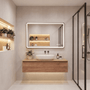 Contemporary Rectangular Aluminum Framed Bathroom LED Mirror