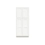 Inset Origami White RTA 24-36"W x 84-96"H x 25"D 9-Size Pantry Cabinet with 4 Doors and 4 Shelves