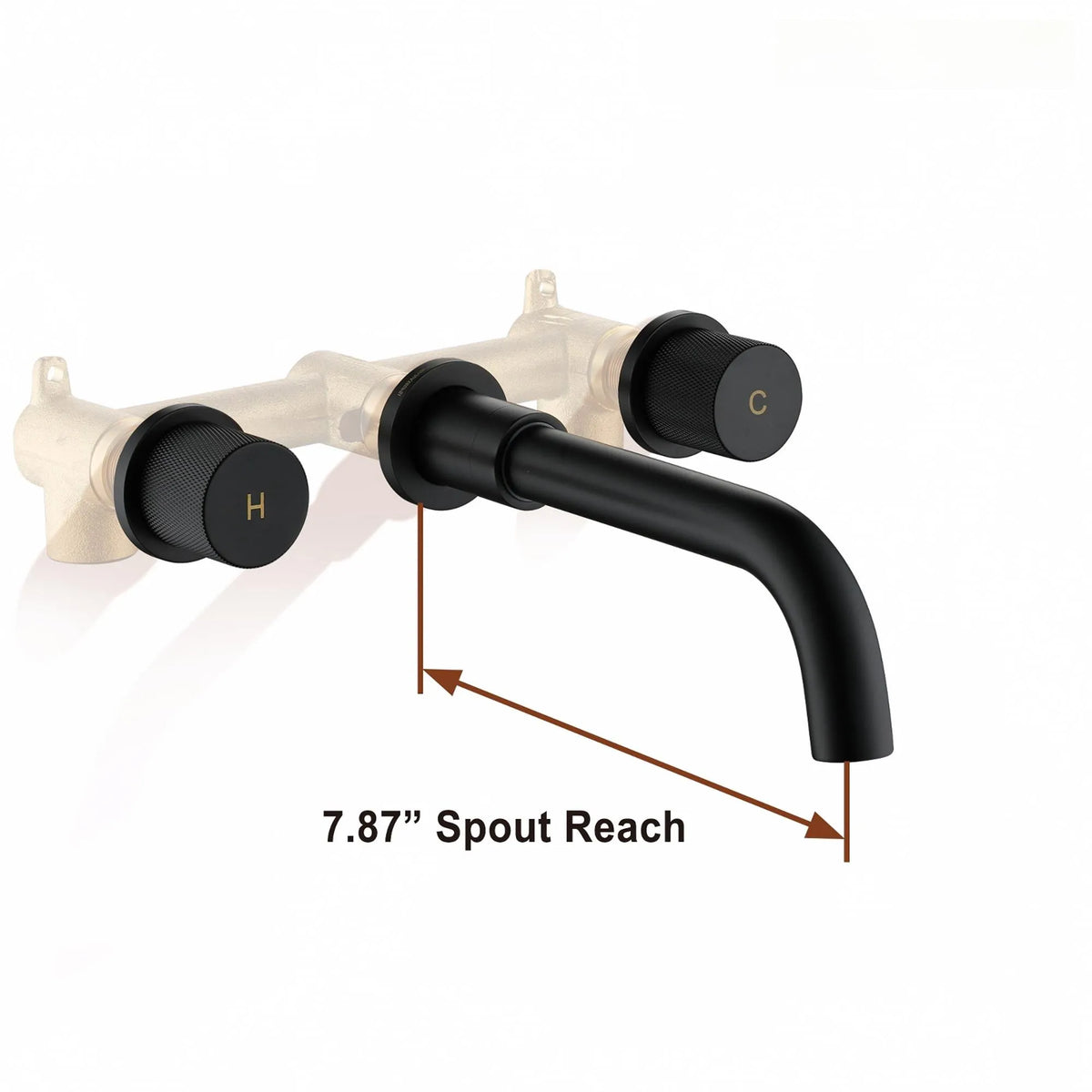 Matte Black 2-Handle Wall-Mounted Bathroom Basin Faucet with 360° Swivel Spout