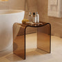 Resin Stone Freestanding Shower Stool with Gently Curved Seat