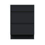 Slim Ebony Black Shaker RTA 12"-36"W x 34.5"H x 24"D 9-Size Drawer Base Cabinet with 3 Drawers