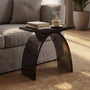 Translucent Resin Arched Solid Surface Bathroom Shower Bench in Glossy Smoke Black/Amber