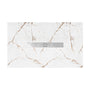 White/Calacatta Curbless SMC Shower Base with Flamed Rock Slip-Resistant Surface, Center Drain