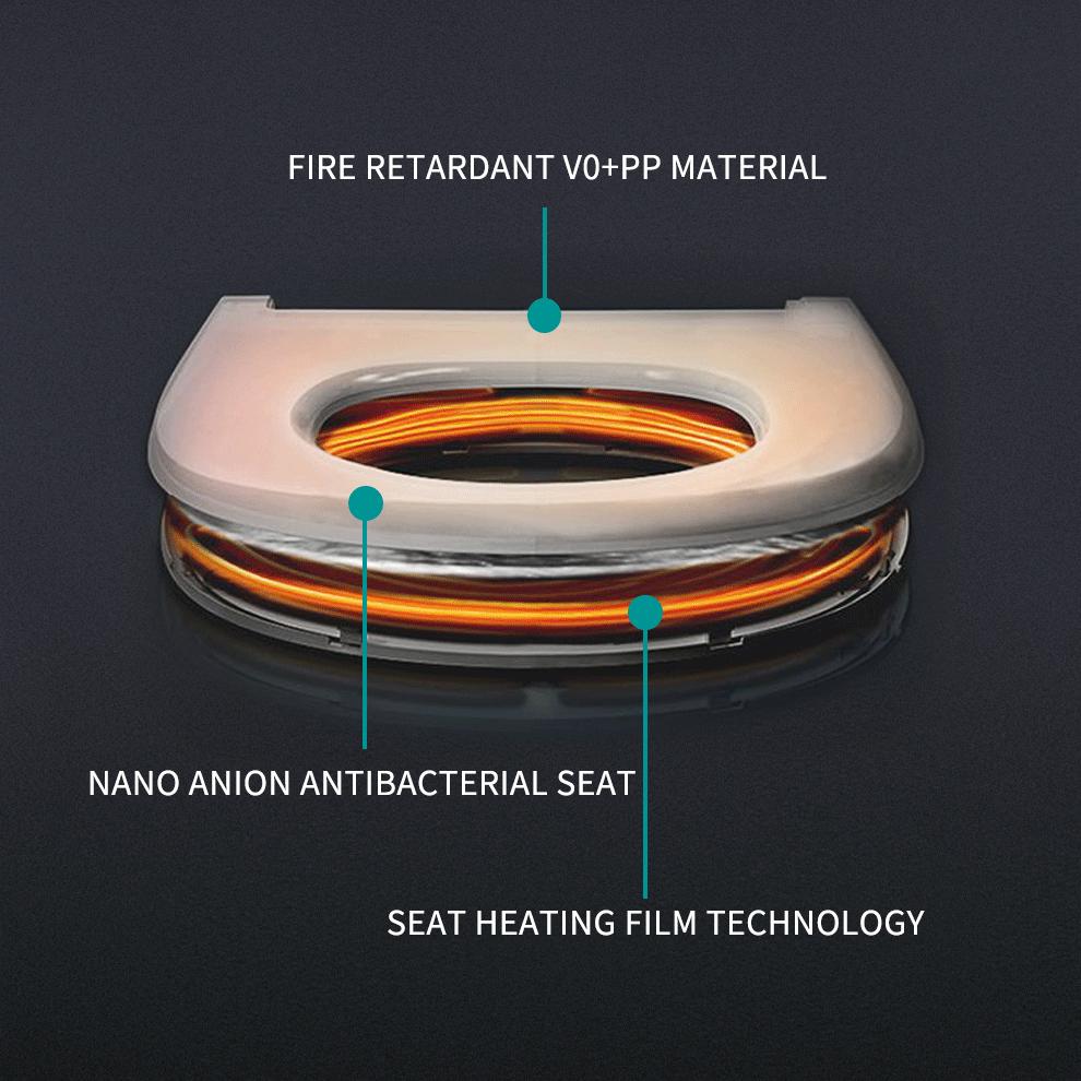 Luxury Smart Bidet Toilet with Heated Seat and Auto Flush, White, Gold, or Silver Seat Cover