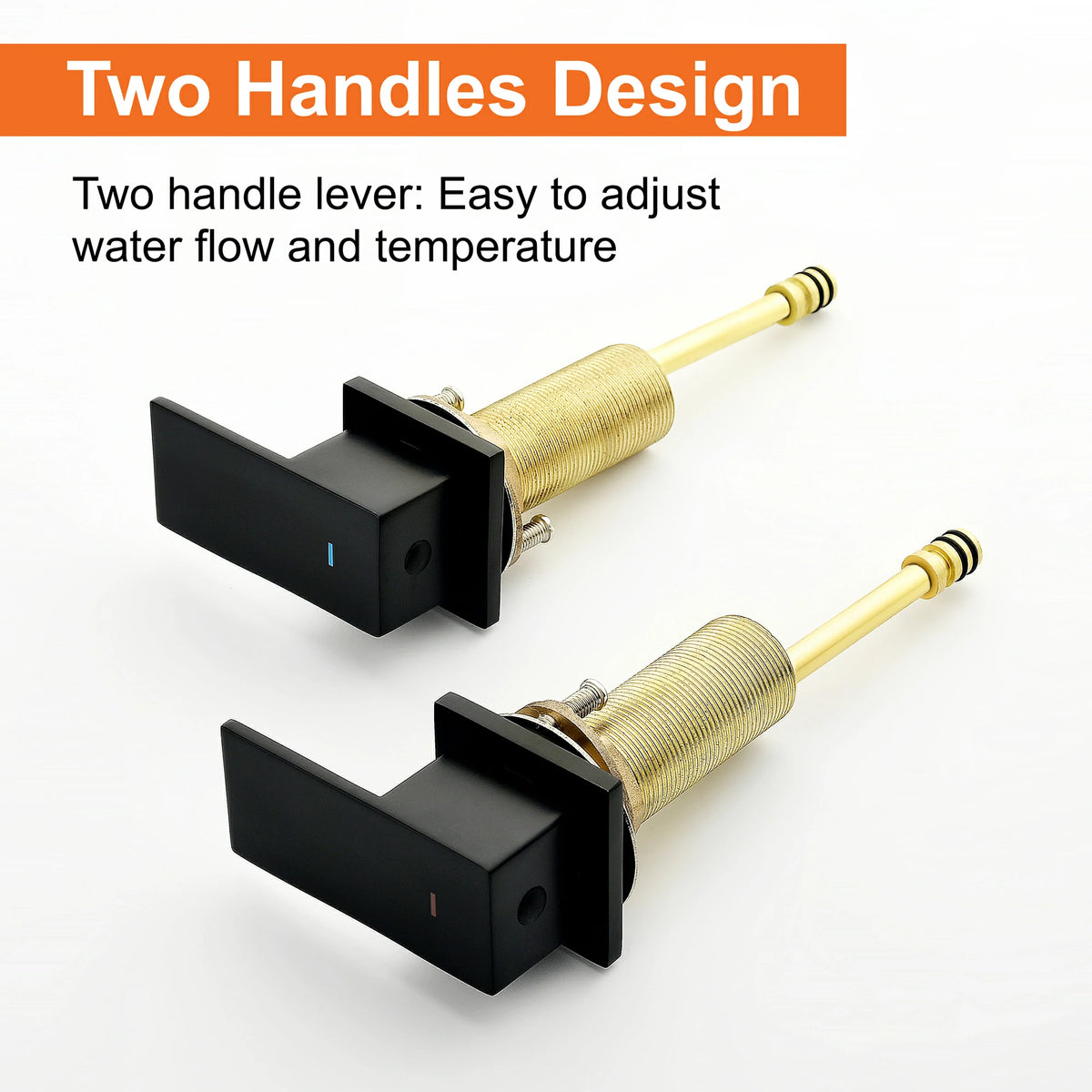 360° Swivel 2-Handle 3-Hole Widespread Bathroom Faucet with Drain in Brushed Gold/Brushed Nickel/Matte Black