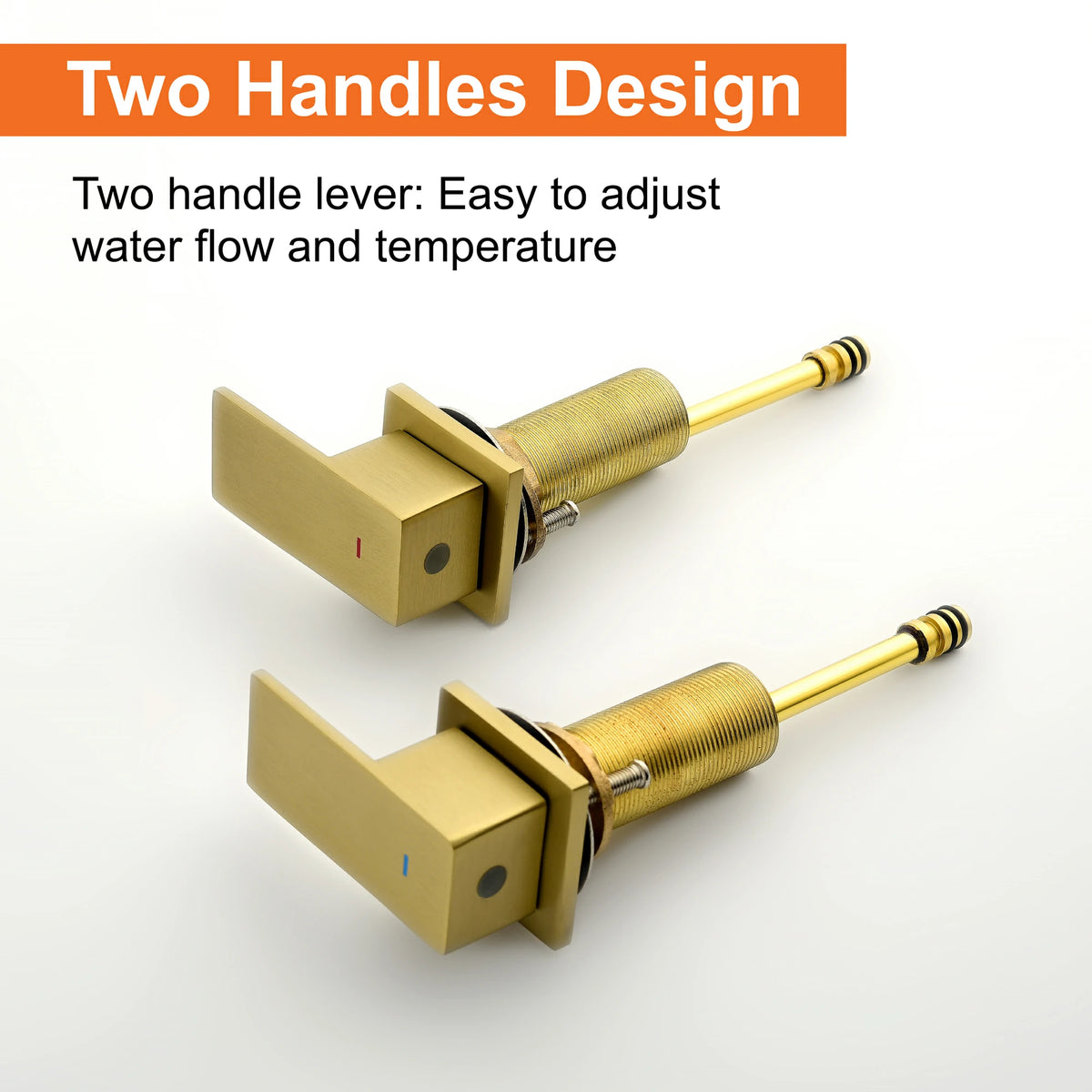 360° Swivel 2-Handle 3-Hole Widespread Bathroom Faucet with Drain in Brushed Gold/Brushed Nickel/Matte Black