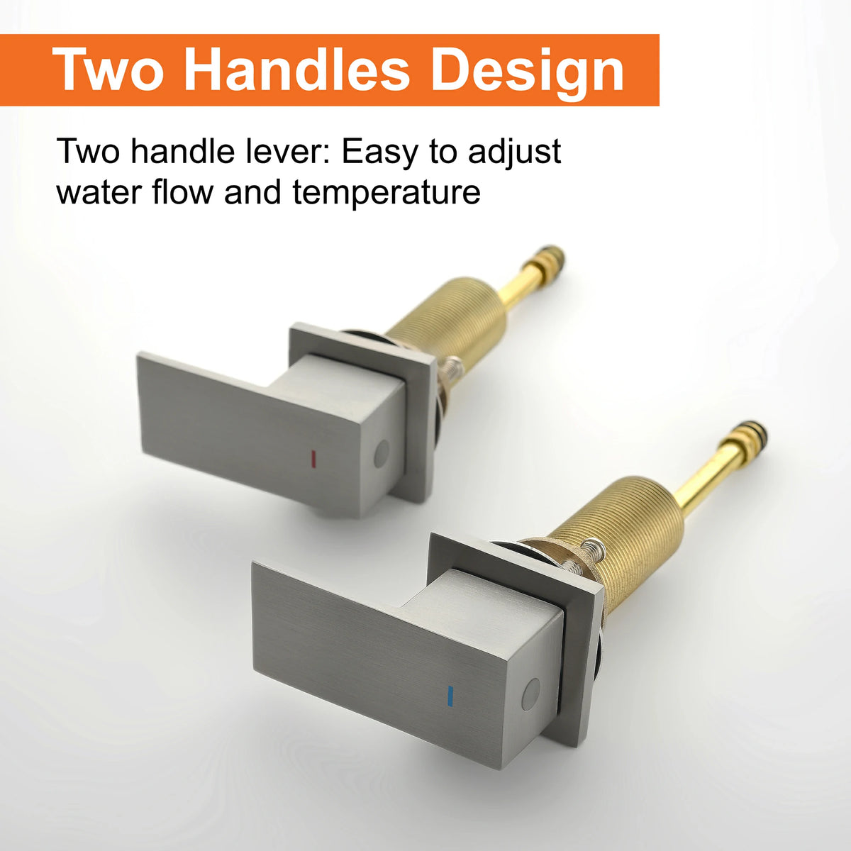 360° Swivel 2-Handle 3-Hole Widespread Bathroom Faucet with Drain in Brushed Gold/Brushed Nickel/Matte Black