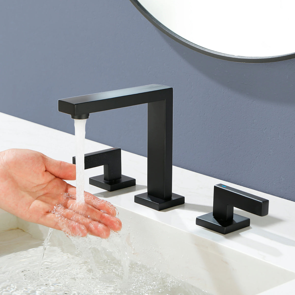 8 in. Widespread 2-Handle Bathroom Faucet with Aerated Spout in Brushed Gold/Brushed Nickel/Matte Black