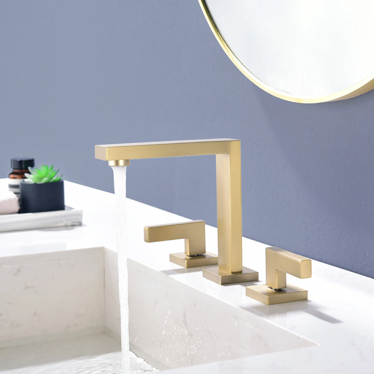 8 in. Widespread 2-Handle Bathroom Faucet with Aerated Spout in Brushed Gold/Brushed Nickel/Matte Black