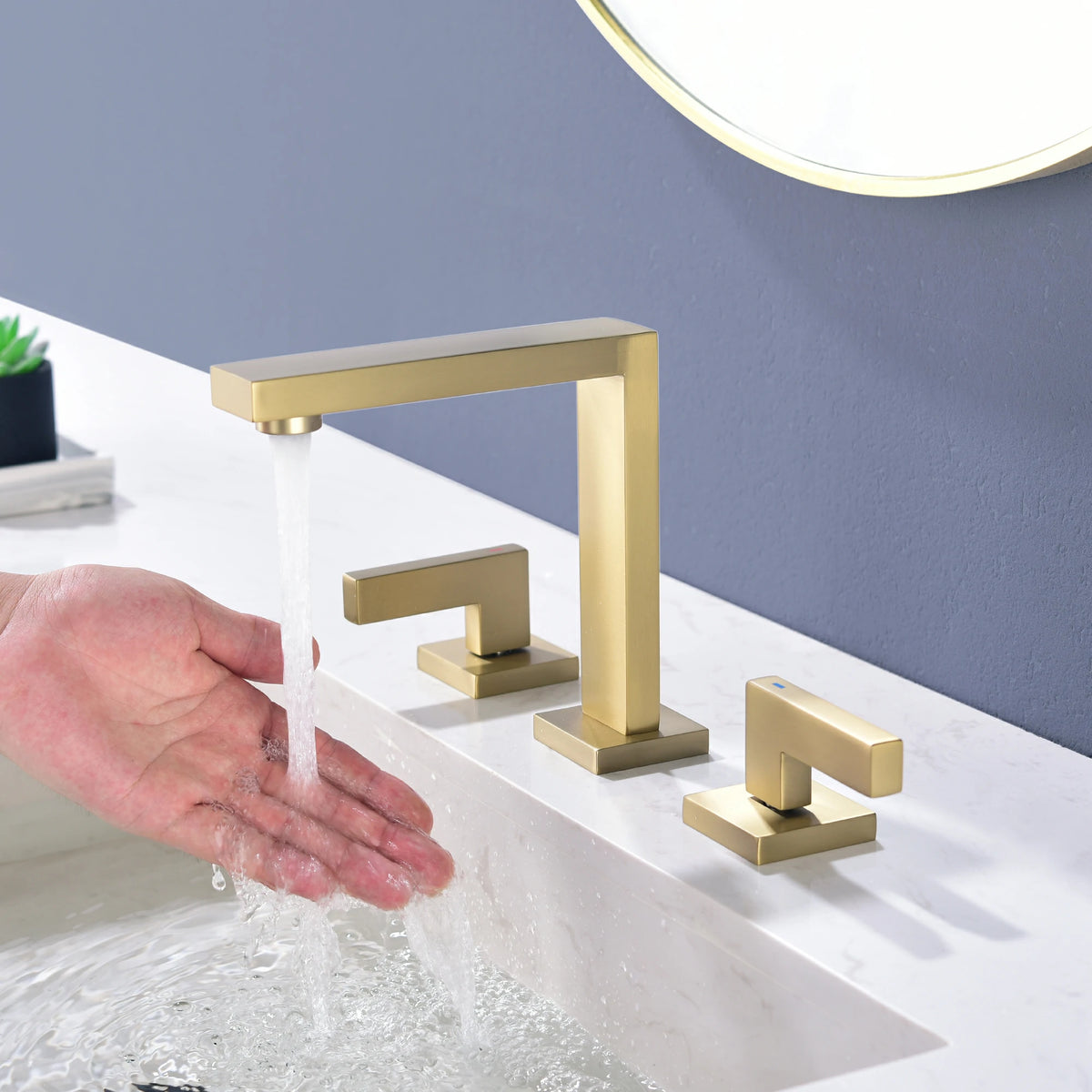 8 in. Widespread 2-Handle Bathroom Faucet with Aerated Spout in Brushed Gold/Brushed Nickel/Matte Black