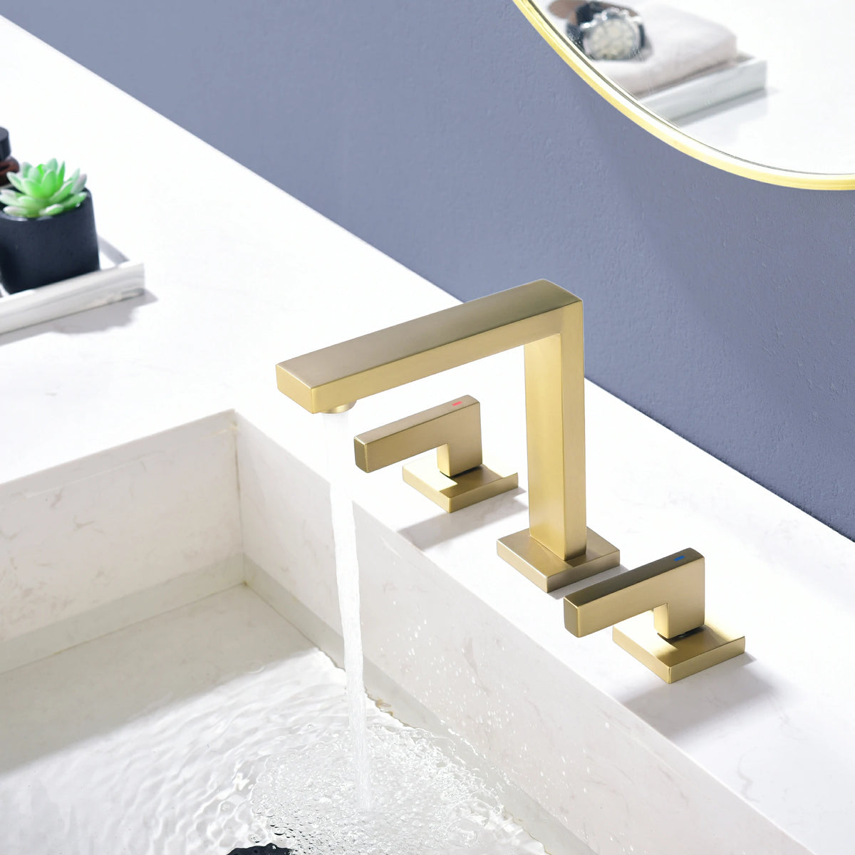 8 in. Widespread 2-Handle Bathroom Faucet with Aerated Spout in Brushed Gold/Brushed Nickel/Matte Black