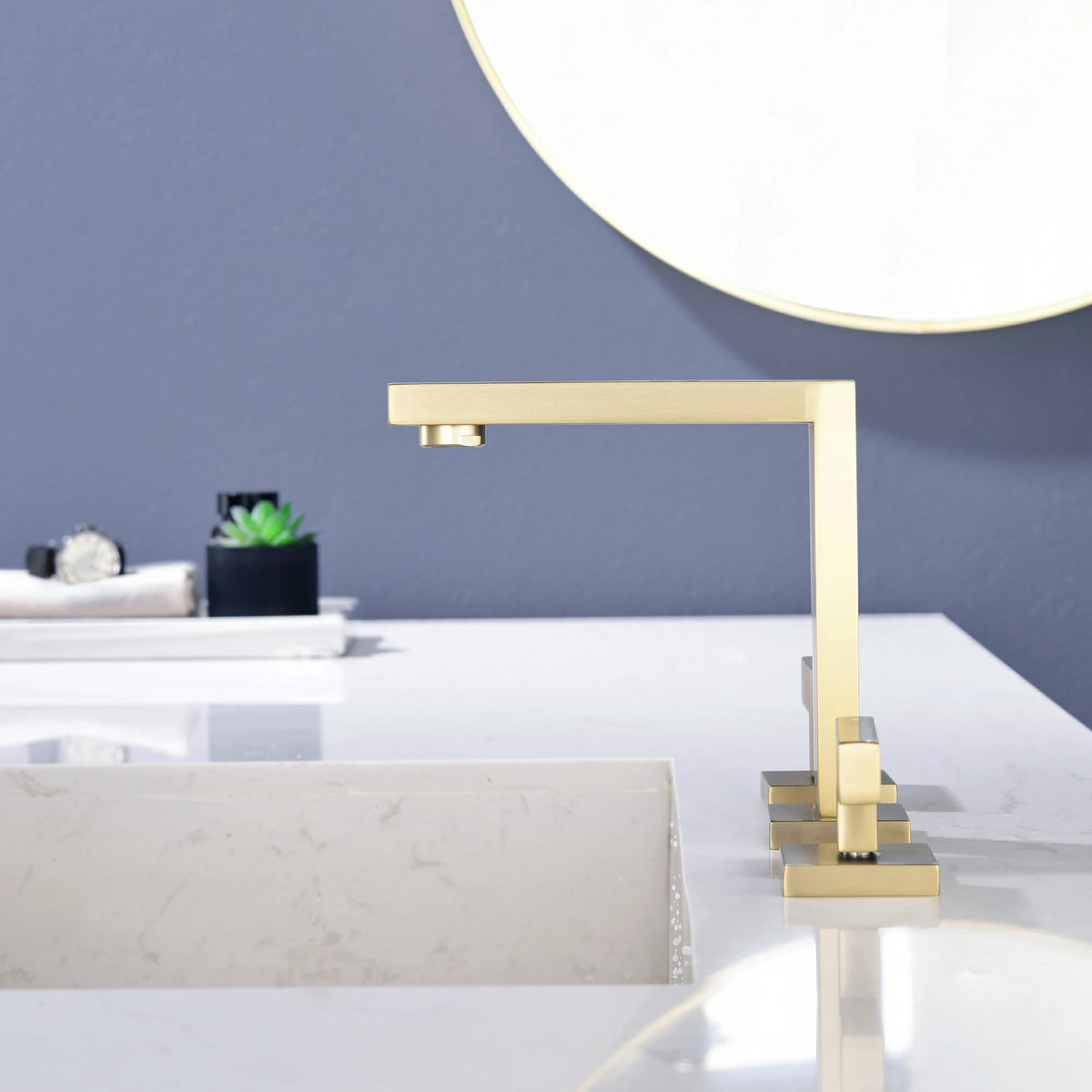 8 in. Widespread 2-Handle Bathroom Faucet with Aerated Spout in Brushed Gold/Brushed Nickel/Matte Black