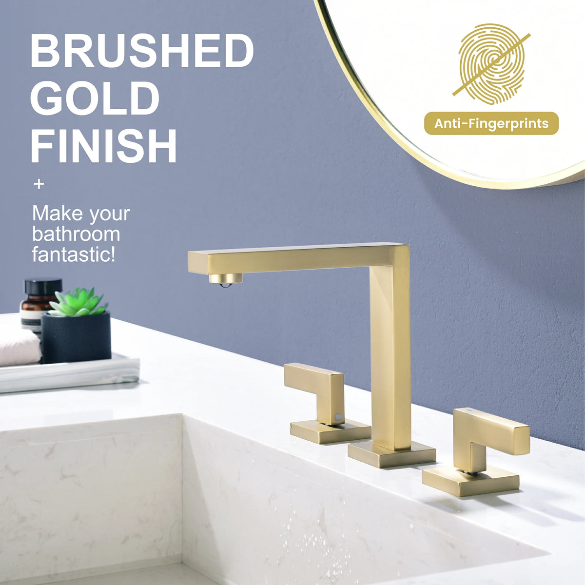 8 in. Widespread 2-Handle Bathroom Faucet with Aerated Spout in Brushed Gold/Brushed Nickel/Matte Black