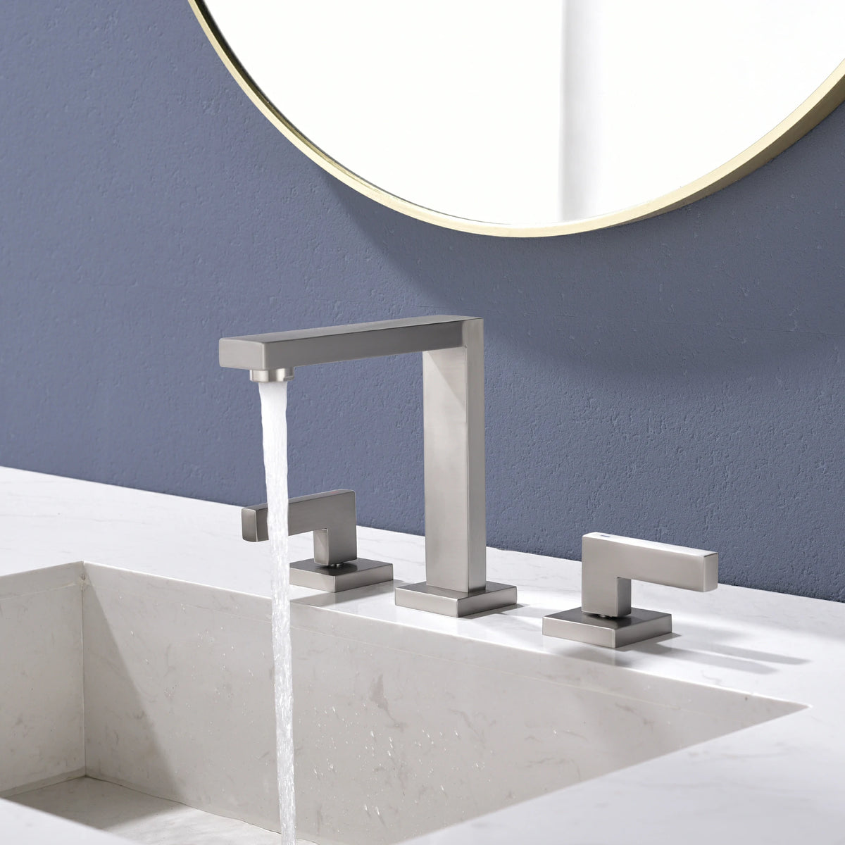 8 in. Widespread 2-Handle Bathroom Faucet with Aerated Spout in Brushed Gold/Brushed Nickel/Matte Black