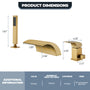 Waterfall Tub Faucet with Handheld Shower Head for Bathtub