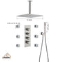 12" Ceiling-Mounted Rainfall Shower System with Handheld & Body Jets