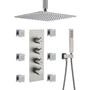 12" Ceiling-Mounted Rainfall Shower System with Handheld & Body Jets