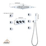 12.59" Flush-Mounted 3-Function Shower System with LED Lights