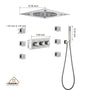 12.59" Flush-Mounted 3-Function Shower System with LED Lights