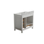30"/36"/48"/72" Freestanding Bathroom Vanity with White Marble-Pattern Artificial Stone Top