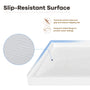 48"/60"x30"-36" White SMC Shower Base with Flamed Rock Slip-Resistant Surface, Left/Right Drain