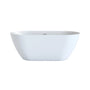 55"/59"/63" Glossy White Acrylic Freestanding Oval Soaking Bathtub with Center Pop-Up Drain and Integrated Overflow