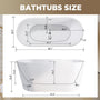 59 in. Acrylic Freestanding Soaking Bathtub with Toe-Tap Drain in Glossy White/Black