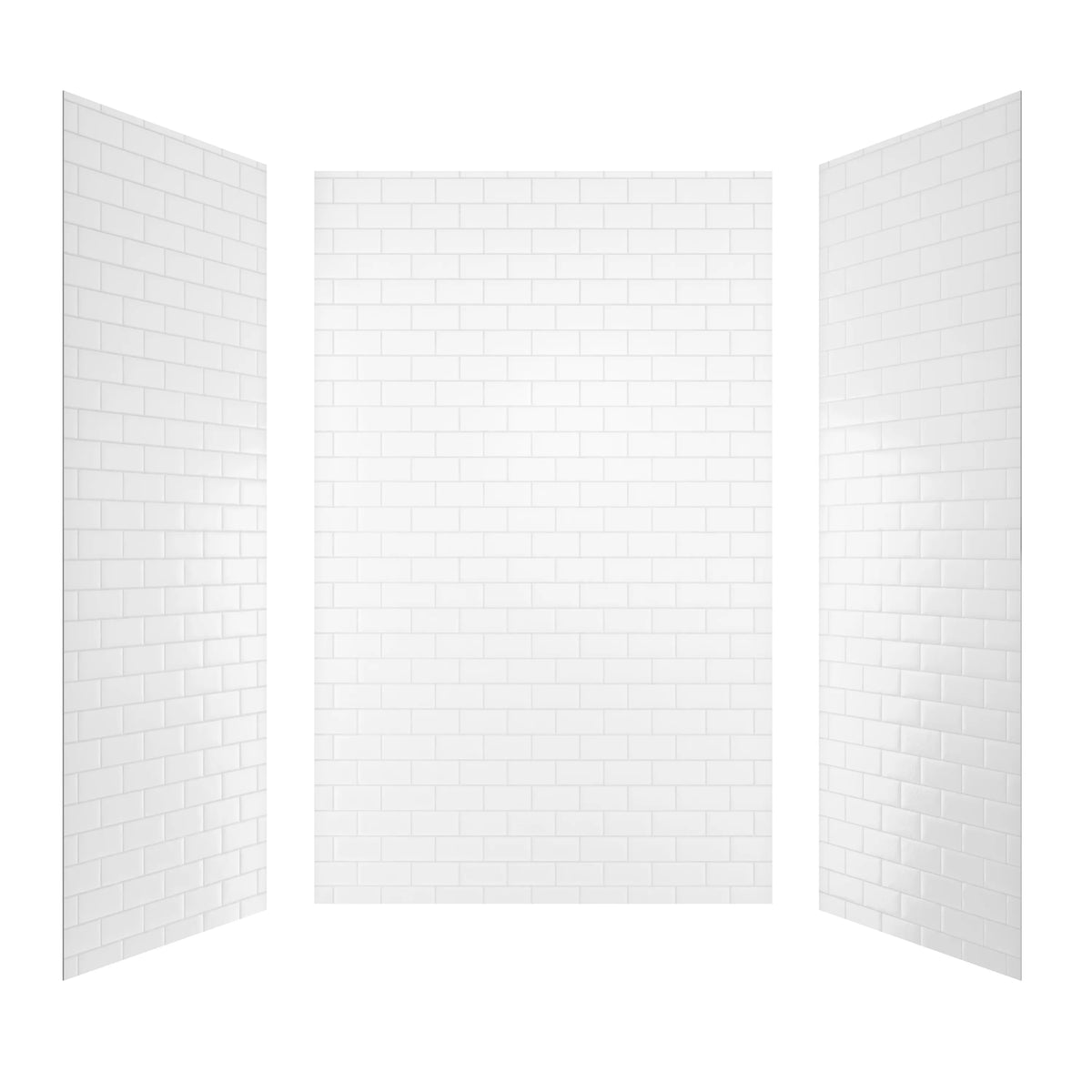 60"x32"x96" Matte/Glossy Surface SMC Shower Wall Panel Kit with Small Subway Tile Pattern