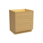 Inset Hazelnut Oak RTA 12-36"W x 34.5"H x 25"D 9-Size Base Cabinet with 3 Drawers