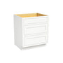 Inset Origami White RTA 12-36"W x 34.5"H x 25"D 9-Size Base Cabinet with 3 Drawers