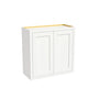 Inset Origami White RTA 24-36"W x 30-42"H x 13.5"D 15-Size Double Doors Wall Cabinet