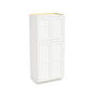 Inset Origami White RTA 24-36"W x 84-96"H x 25"D 9-Size Pantry Cabinet with 4 Doors and 4 Shelves