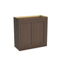 Inset Truffle Brown RTA 24-36"W x 30-42"H x 13.5"D 15-Size Double Doors Wall Cabinet