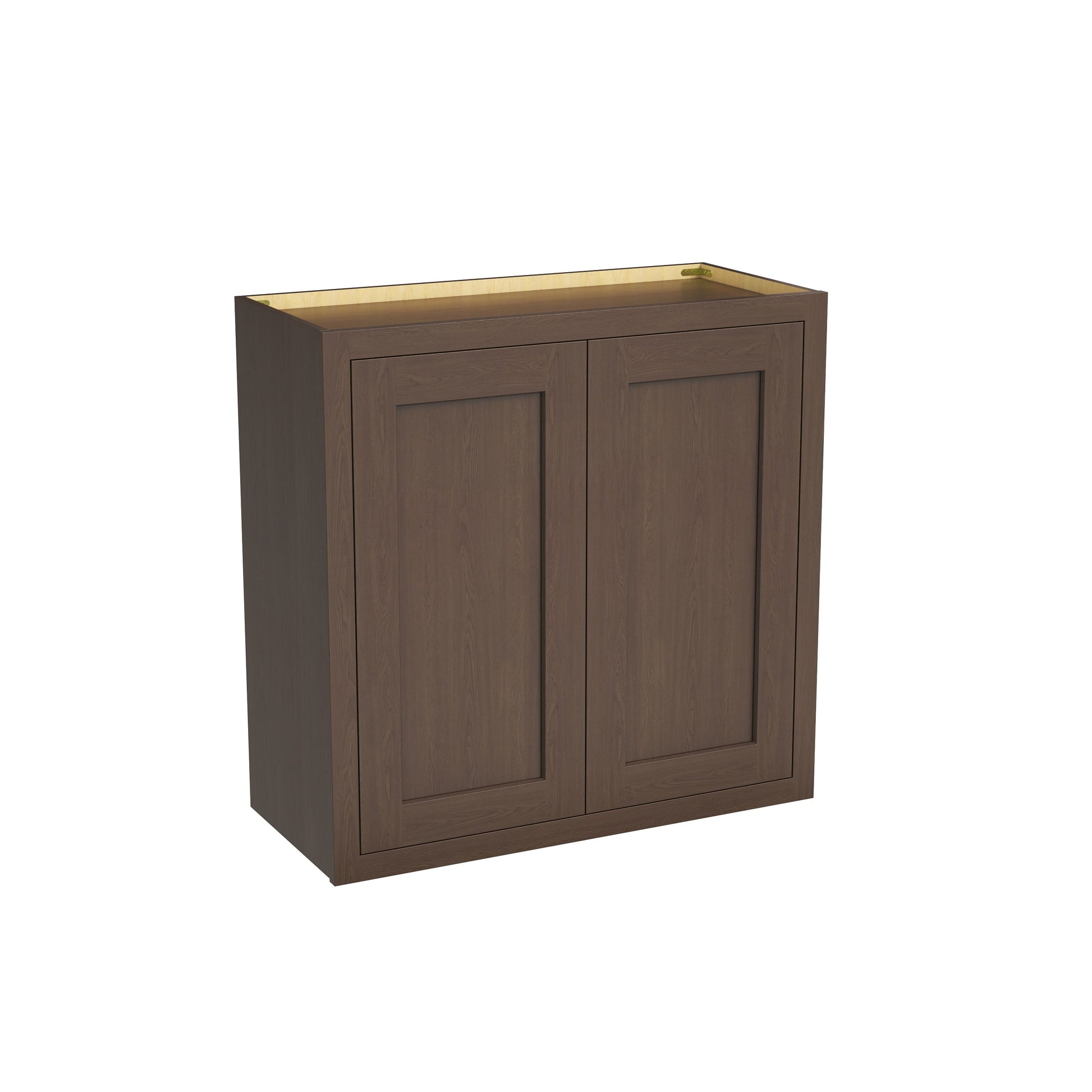 Inset Truffle Brown RTA 24-36"W x 30-42"H x 13.5"D 15-Size Double Doors Wall Cabinet