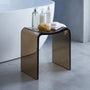 Resin Stone Freestanding Shower Stool with Gently Curved Seat