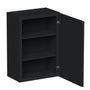 Slim Ebony Black Shaker RTA 9"-21"W x 30"/36"/42"H x 12"D 15-Size Single Door Standard Wall Cabinet