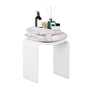 Solid Surface U-Shaped Shower Stool in Matte White / Matte Black