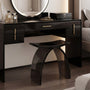 Translucent Resin Arched Solid Surface Bathroom Shower Bench in Glossy Smoke Black/Amber