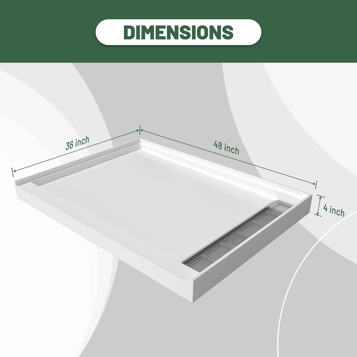Cultured Marble Solid Surface Shower Base with Anti-Slip Textured Floor for Modern Bathrooms