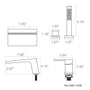 Deck Mounted Roman Tub Faucet with Hand Shower and Water Supply Hose